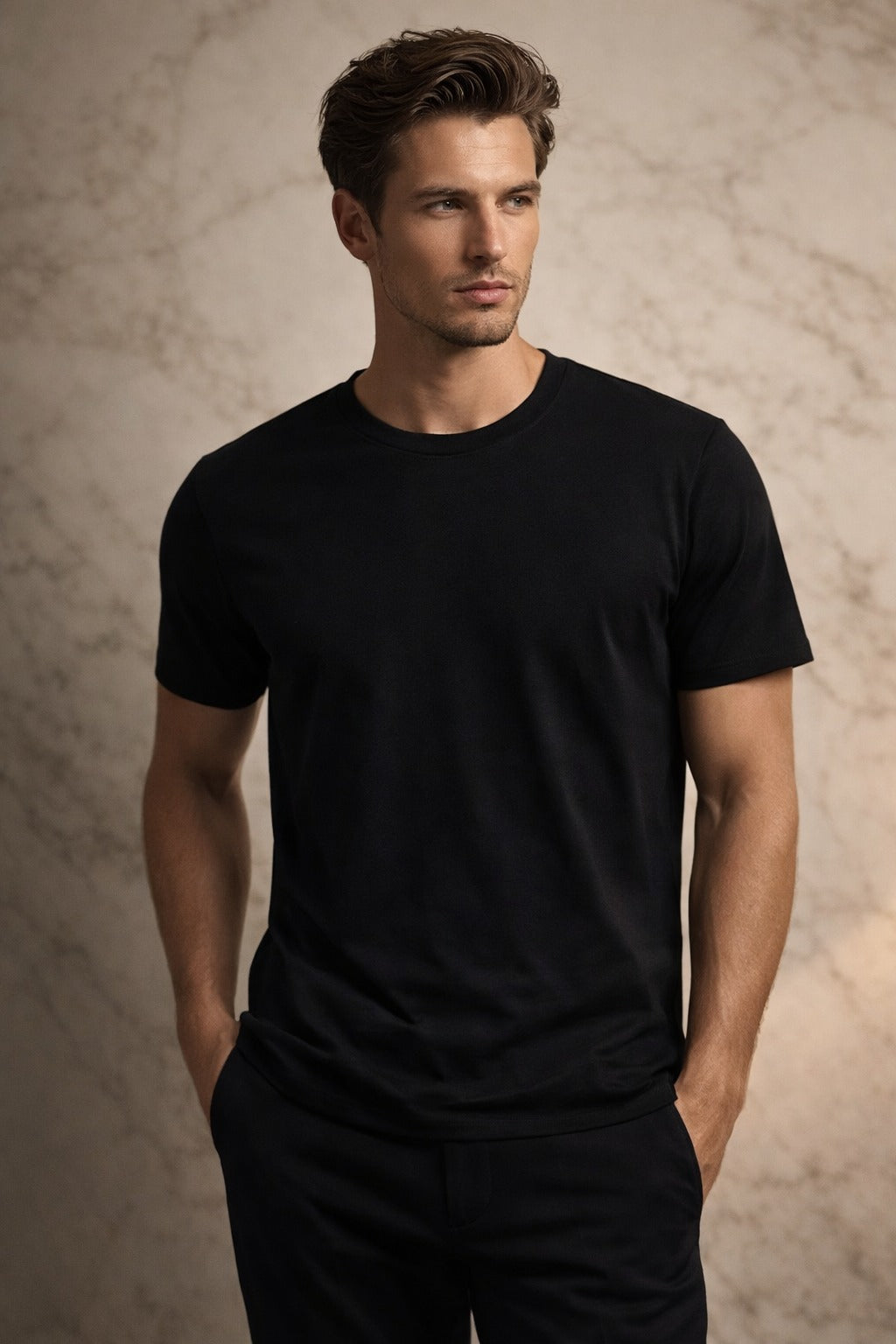 Warrior Back Print – Premium Black T-Shirt