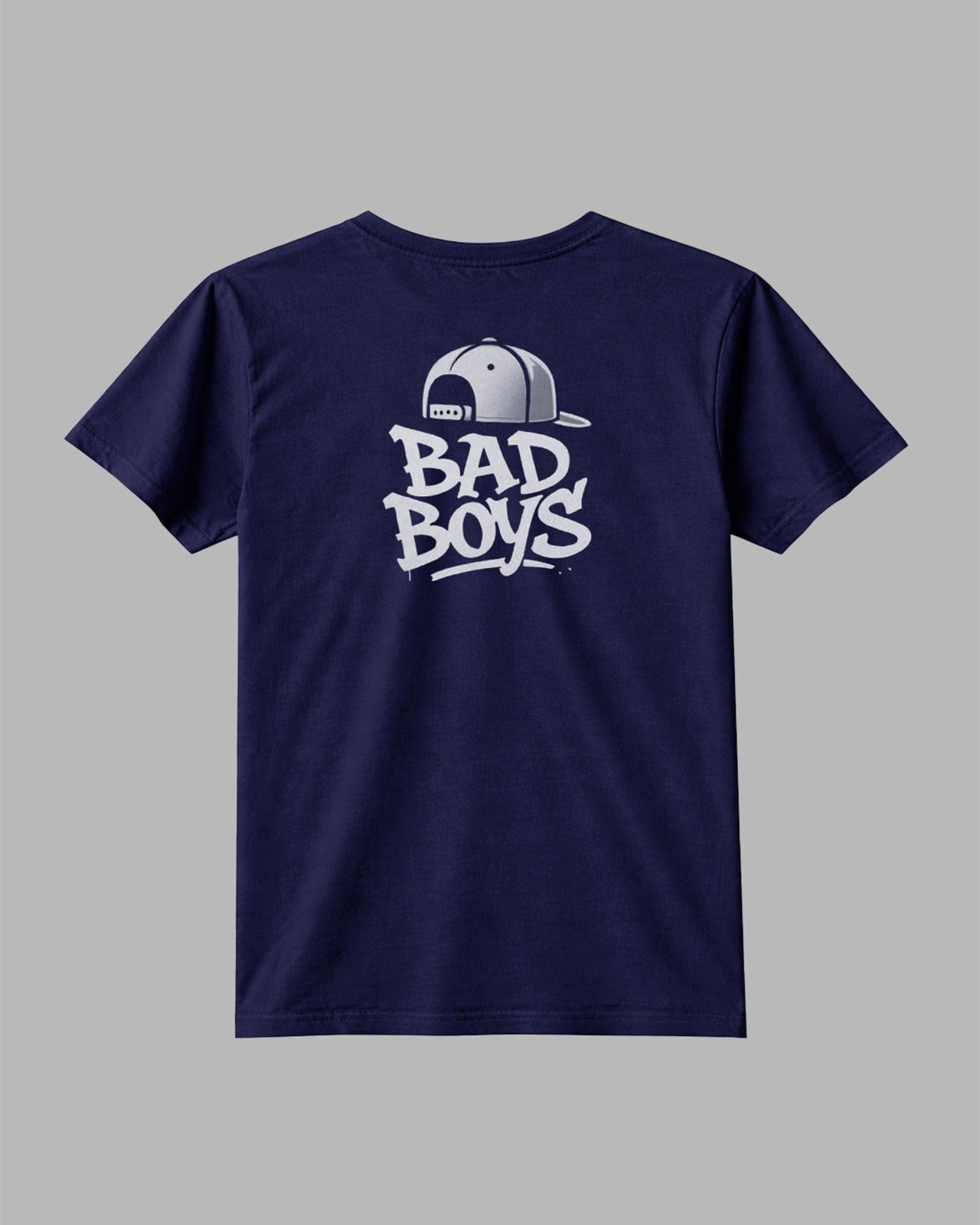 BAD BOYS – Premium Navy Back Print T-Shirt