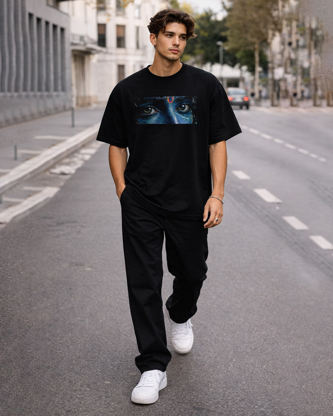 Mystic Eyes – Premium Black Shree krishna T-Shirt